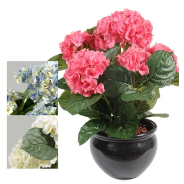 HORTENSIA artificiel  40 cm - 3 couleurs