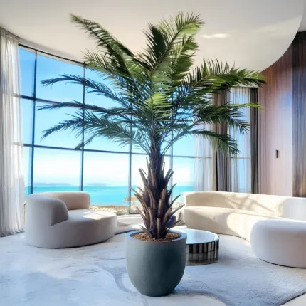 palmier CANARIE artificiel 350 cm dans un salon - mise en situation