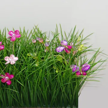 HERBE artificielle de pré 20 cm avec fleurettes artificielles