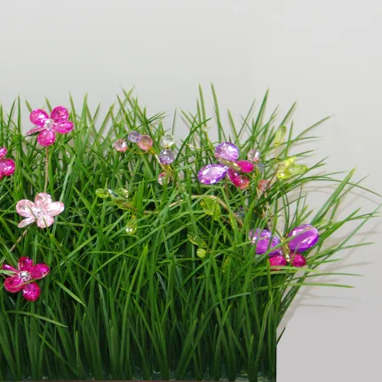 HERBE artificielle de pré 20 cm avec fleurettes artificielles