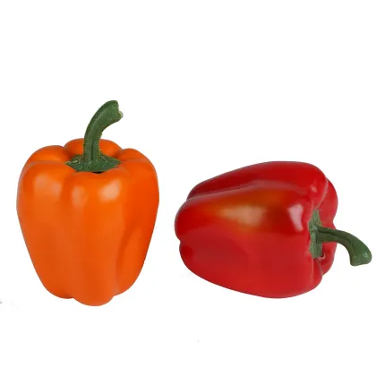 POIVRON artificiel 12 cm orange et rouge