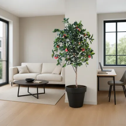 POMMIER artificiel large 180 cm - en situation dans un salon