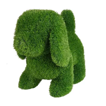 CHIEN en pelouse synthétique 45 cm - de face