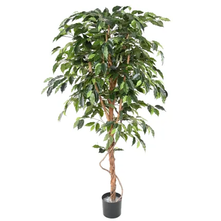 FICUS artificiel TRONC SIMPLE Grandes Feuilles  vert