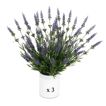 LAVANDE artificielle plante 52 cm en pot par 3