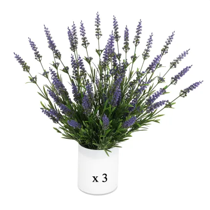 LAVANDE artificielle plante 52 cm en pot par 3