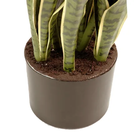 Pot de maintien de Sanseveria artificiel ignifugé vert jaune