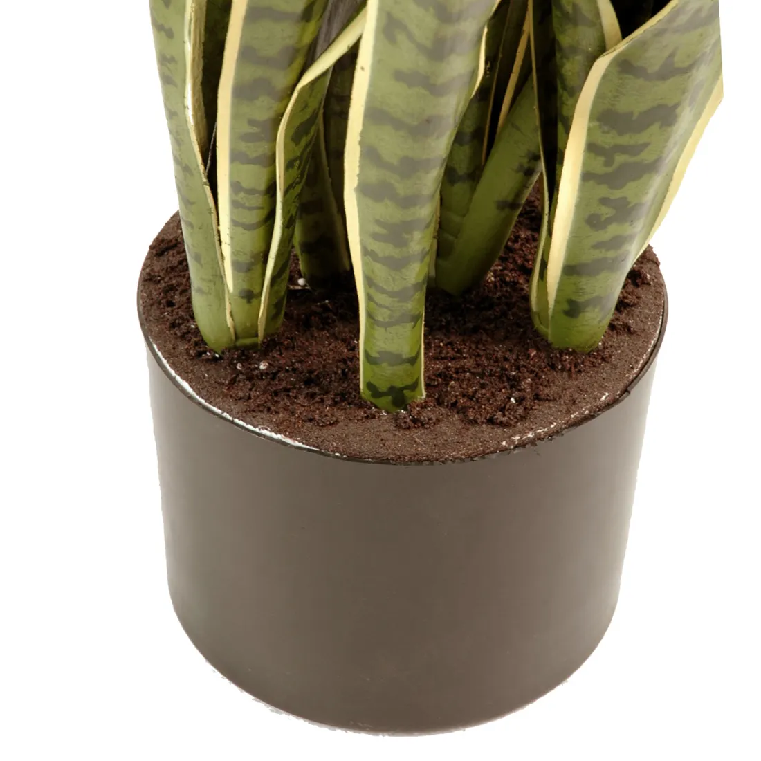 Pot de maintien de Sanseveria artificiel ignifugé vert jaune