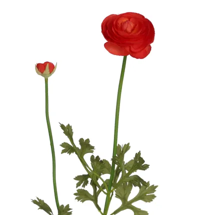 RENONCULE artificielle 65 cm 1 fleur et 1 bouton
