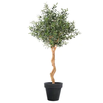 OLIVIER artificiel tronc double 200 cm dans un pot de présentation
