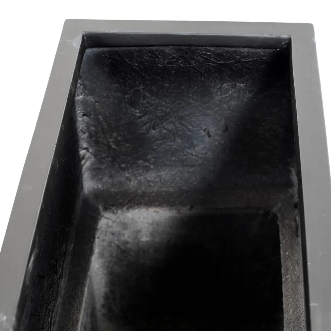 Jardinière En Fibre Ciment Noire 60x28.5cm H29.5cm