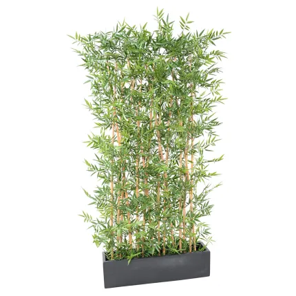 HAIE artificielle BAMBOU japenese plastique 180 cm largeur 90 cm dans un pot de présentation