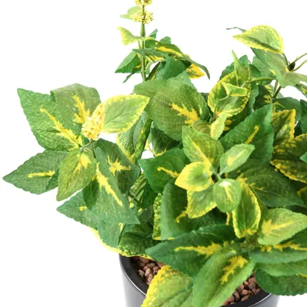 COLEUS artificiel 40 cm vert/jaune - détails
