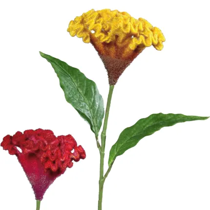 célosie artificielle ou Crête de coq artificielle 62 cm