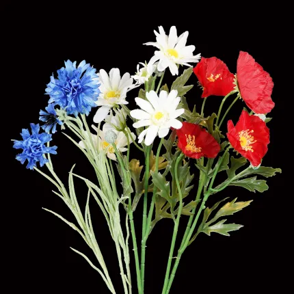 bouquet artificiel  bleu blanc rouge  54 cm