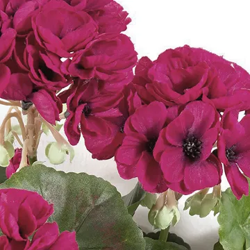 piquet Géranium artificiel PM 30 cm lie de vin - détails fleurs