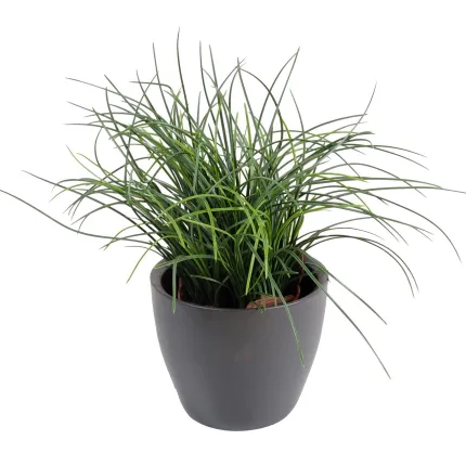 HERBE artificielle FINE plastique en pot 35 cm dans un pot rond