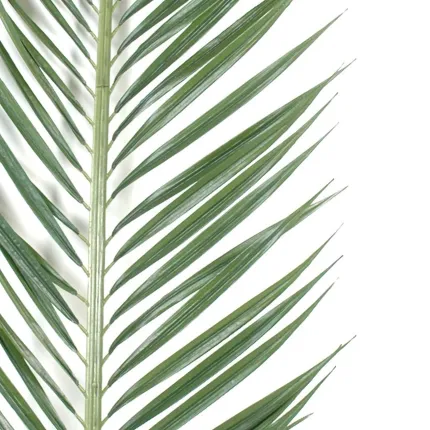 vue rapprochée, loupe palme de PALMIER artificiel MASCARENA H 185 ou 220 cm
