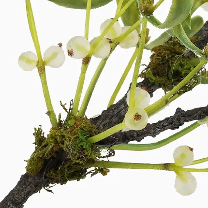 Branche De Gui Artificiel Avec Baies - Longueur 55 Cm - Décoration Verte Intérieure - Marque SAJAN
