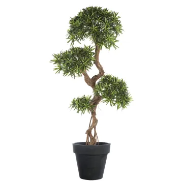 PODOCARPUS artificiel on crazy trunc 160 cm en pot