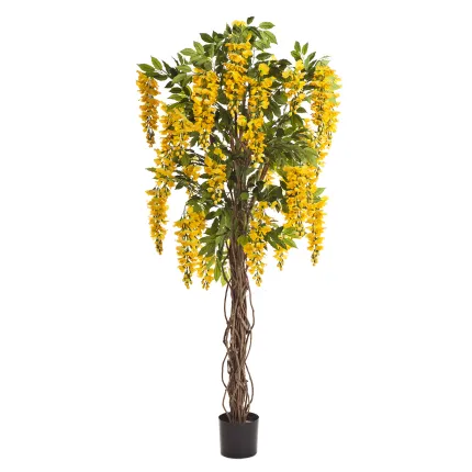 GLYCINE artificielle liane 180 cm jaune