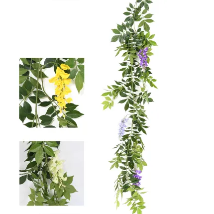 guirlande GLYCINE artificielle 170 cm - 3 couleurs