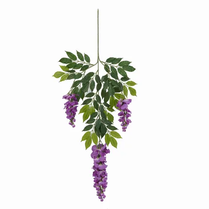 GLYCINE  artificielle 3 fleurs 90 cm lavande en tige