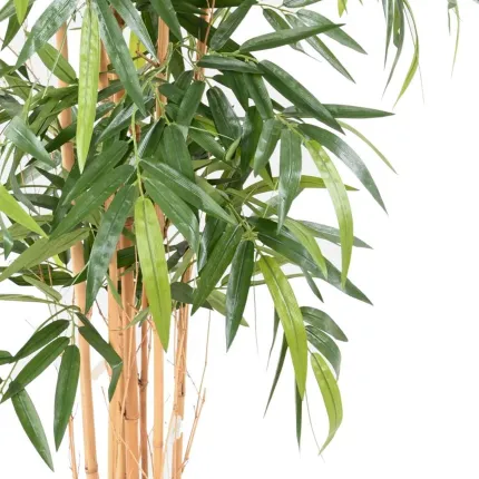 Feuillage de bambou artificiel ignifugé sur vraies cannes