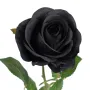 Rose artificielle noire ouverte - détail