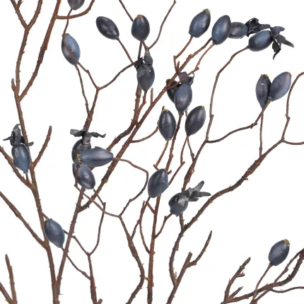 Branche d'églantier artificiel 90 cm - baies et branche