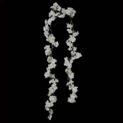 Guirlande de cerisier en fleurs 130 cm sur fond noir