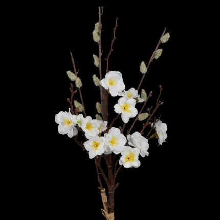 Bouquet de CERISIER et Bourgeons artificiels 41 cm sur fond noir