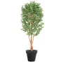 OLIVIER artificiel plastique  tronc noueux 170 cm  (olives ) dans un pot de présentation