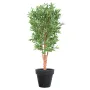 OLIVIER artificiel plastique  tronc noueux 140 cm  (olives ) dans un pot de présentation
