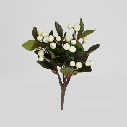 Baies artificielles 21 cm blanc entier