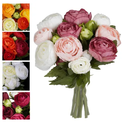 bouquet artificiel RENONCULE 22 cm - 5 couleurs