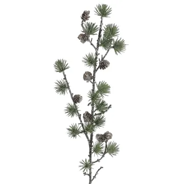 Branche artificielle de SAPIN Cèdre et pomme de pin 80 cm effet blanchi