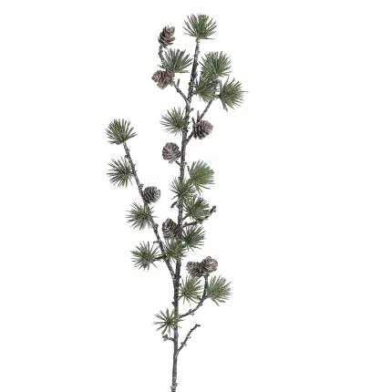 Branche artificielle de SAPIN Cèdre et pomme de pin 80 cm effet blanchi