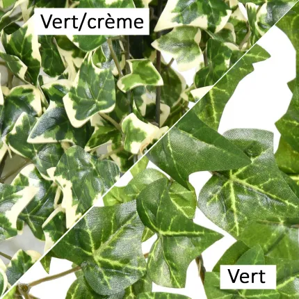 LIERRE artificiel petites feuilles 130 cm vert crème ou vert