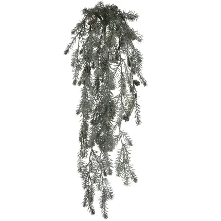 Branche chute artificielle de SAPIN et pomme de pin 80 cm effet pailleté