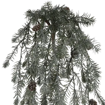 Branche chute artificielle de SAPIN et pomme de pin 80 cm effet pailleté - feuillage