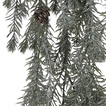 Branche chute artificielle de SAPIN et pomme de pin 80 cm effet pailleté - épines