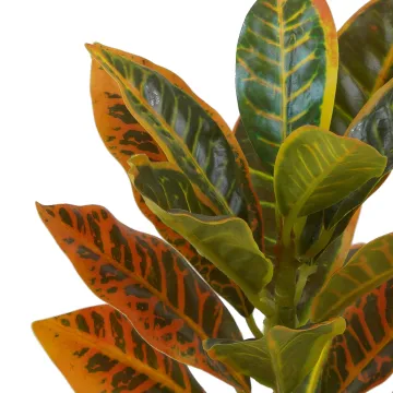 Mini plante artificielle 21 cm en pot croton artificiel - feuilles