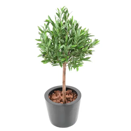 OLIVIER artificiel plastique tête 90 cm - en pot rond