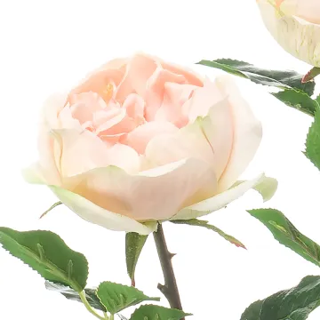 ROSIER artificiel EN POT 40 cm pêche - fleur détail