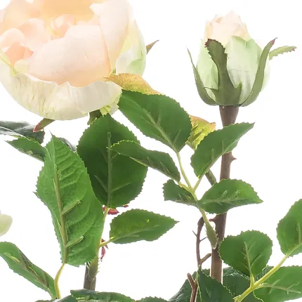 ROSIER artificiel EN POT 40 cm pêche - fleur bouton