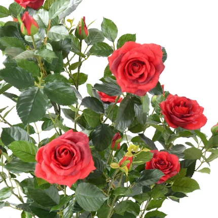 ROSIER artificiel Royal 100 cm rouge - feuillage