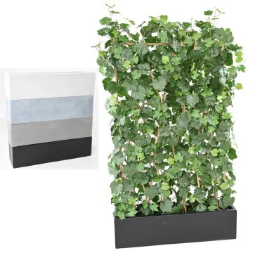 jardinière fiber L 100 cm 25x25 cm avec une haie de bambou artificiel japenese