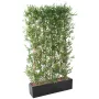 jardinière fiber L 100 cm 25x25 cm noir avec une haie de bambou artificiel japenese