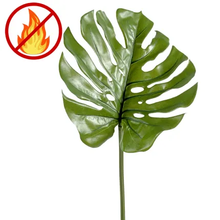Feuille PHILODENDRON artificielle 75 cm - vu penché ignifugé